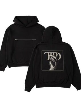 Taylor Swift: THE TORTURED POETS DEPARTMENT BLACK HOODIE, L